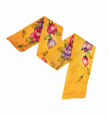 Orange Blossom - Hand Painted Pure Silk Trending Twilly