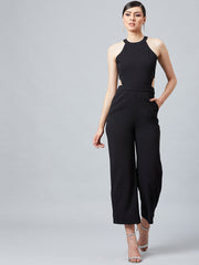 athena women black solid basic jumpsuit 1