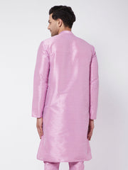 Vastramay - Men's Onion Pink Silk Blend Kurta