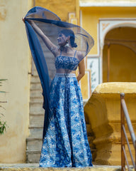 Noori Blue Kali Lehenga