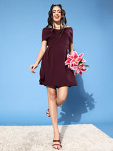 Burgundy Off-Shoulder Dress