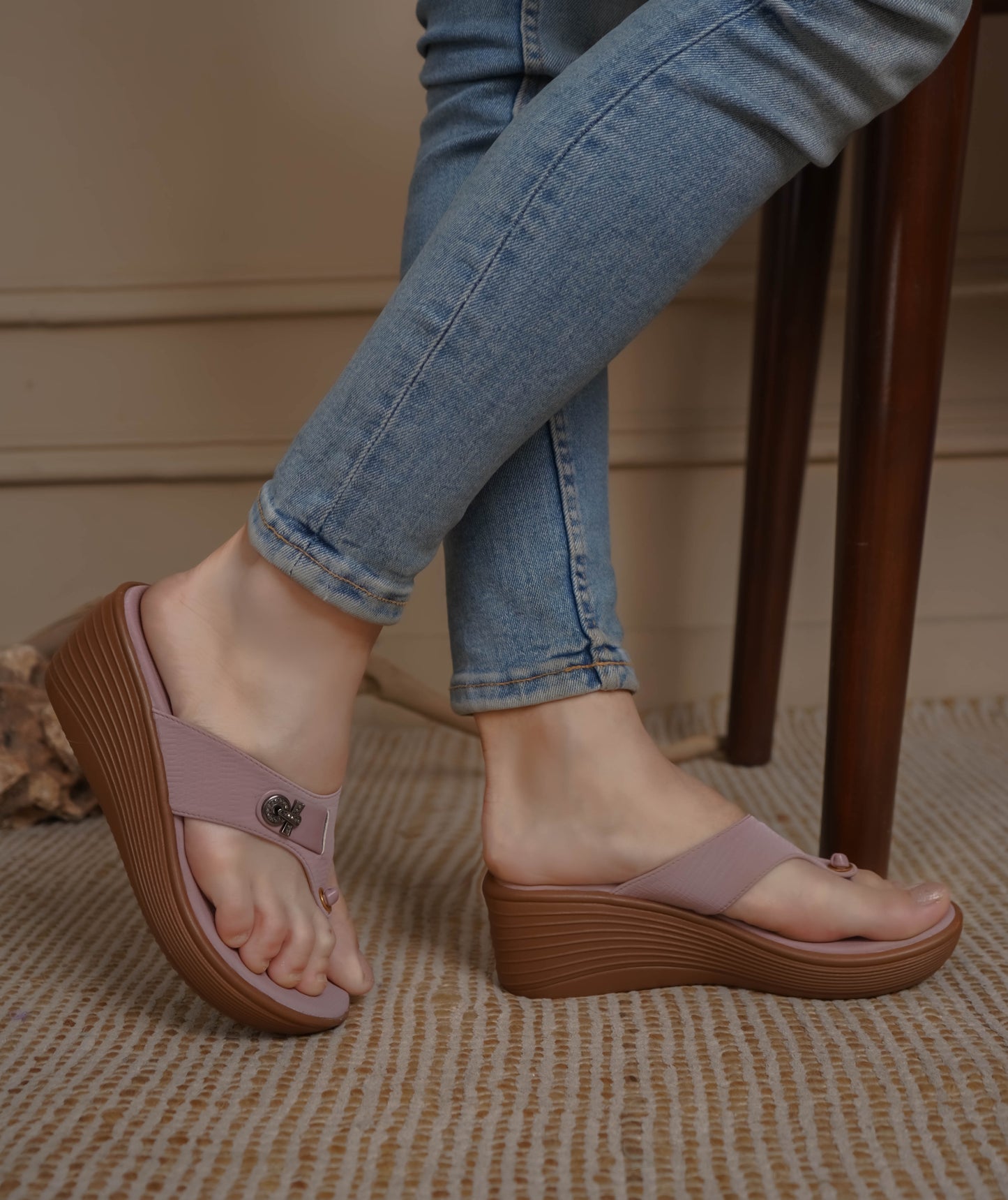 Fashion Open Back Sandal 2.5 inches Wedge Heels