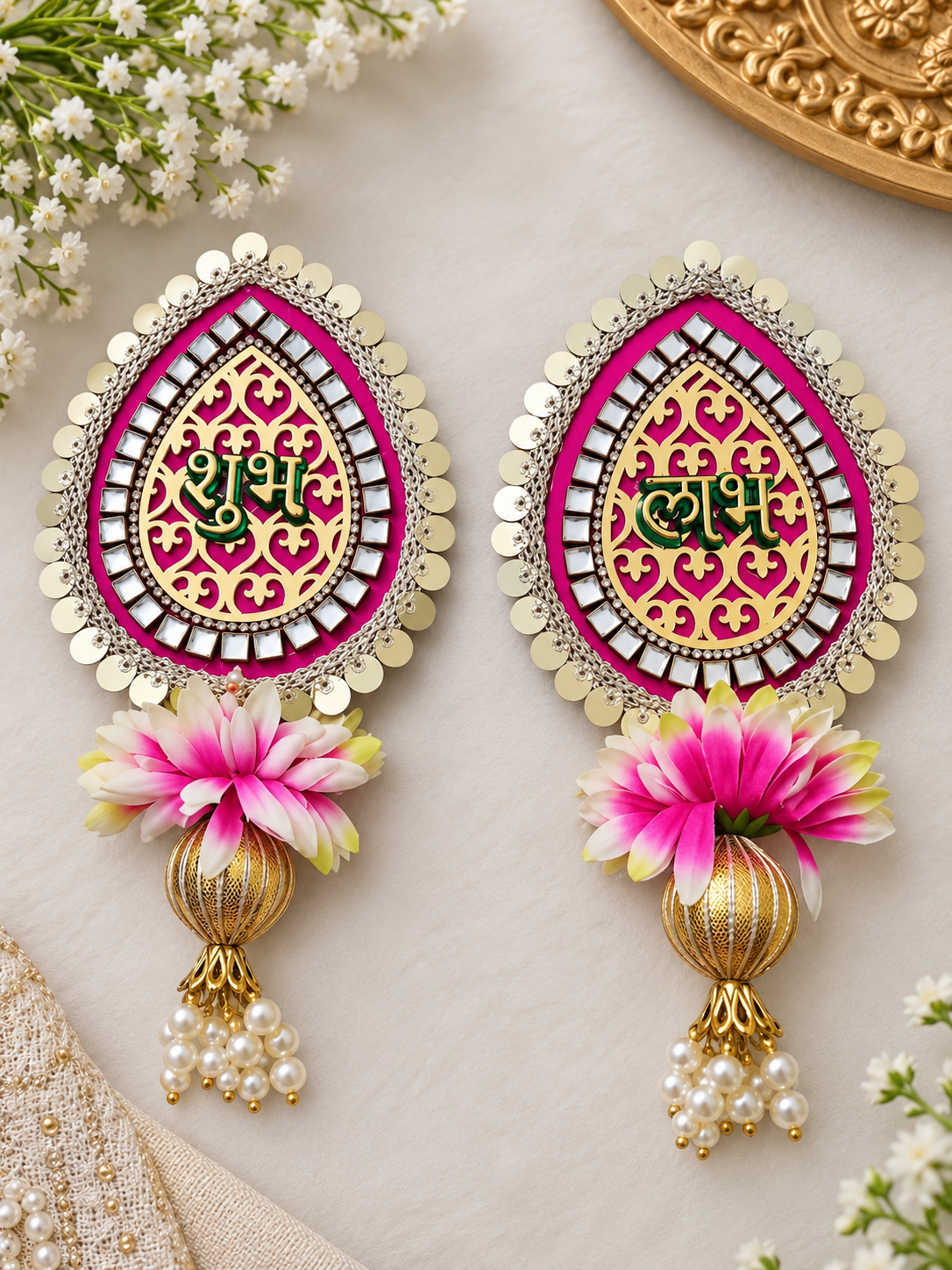 Decorative Subh Labh For Home, Office, Diwali Decoration Traditional Indian Style