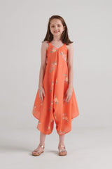 Bright Orange Palazzo Jumpsuit Kids