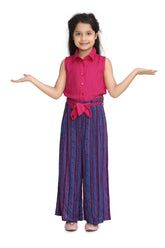 Girls Rayon Jumpsuit with belt