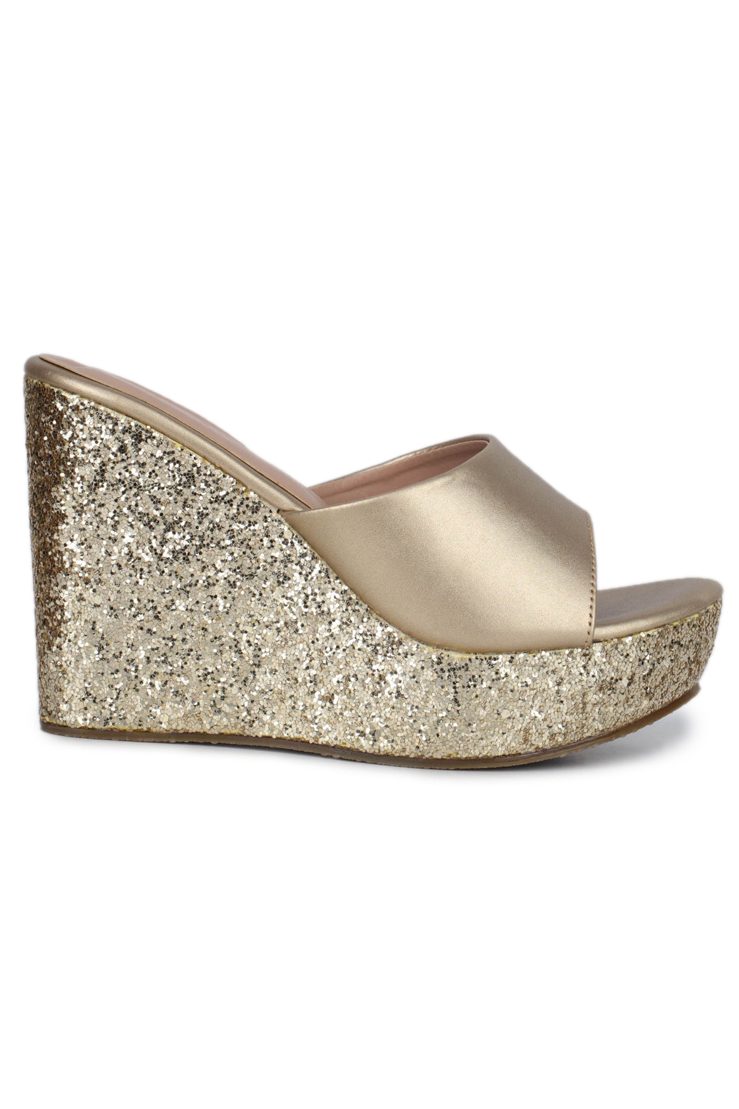 Casual Fashion Mules 5 Inches Wedge Open Back Round Toe Heels