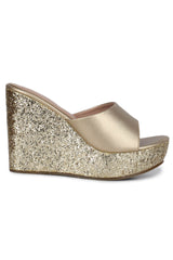 Casual Fashion Mules 5 Inches Wedge Open Back Round Toe Heels