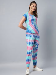 Women's Multicolored Tie & Dye Tracksuit Set