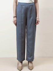 Women Relaxed Straight Leg Easy Wash Pleated Trousers