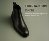 ORION-X Men's Vegan Leather Chelsea Boots Classic Almond Toe Ankle Boots with Textured Finish | Formal & Smart Casual Boots