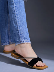 Shoetopia - Stylish Casual Black Flats For Women & Girls