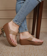 صندل أنيق مفتوح من الخلف بكعب إسفيني 2.5 بوصة