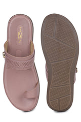 Casual Peach Open Toe Flats Round Toe Slip-On Flats