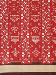 Women's Bhagalpuri Silk Red Printed DesignerSaree With Blouse Piece