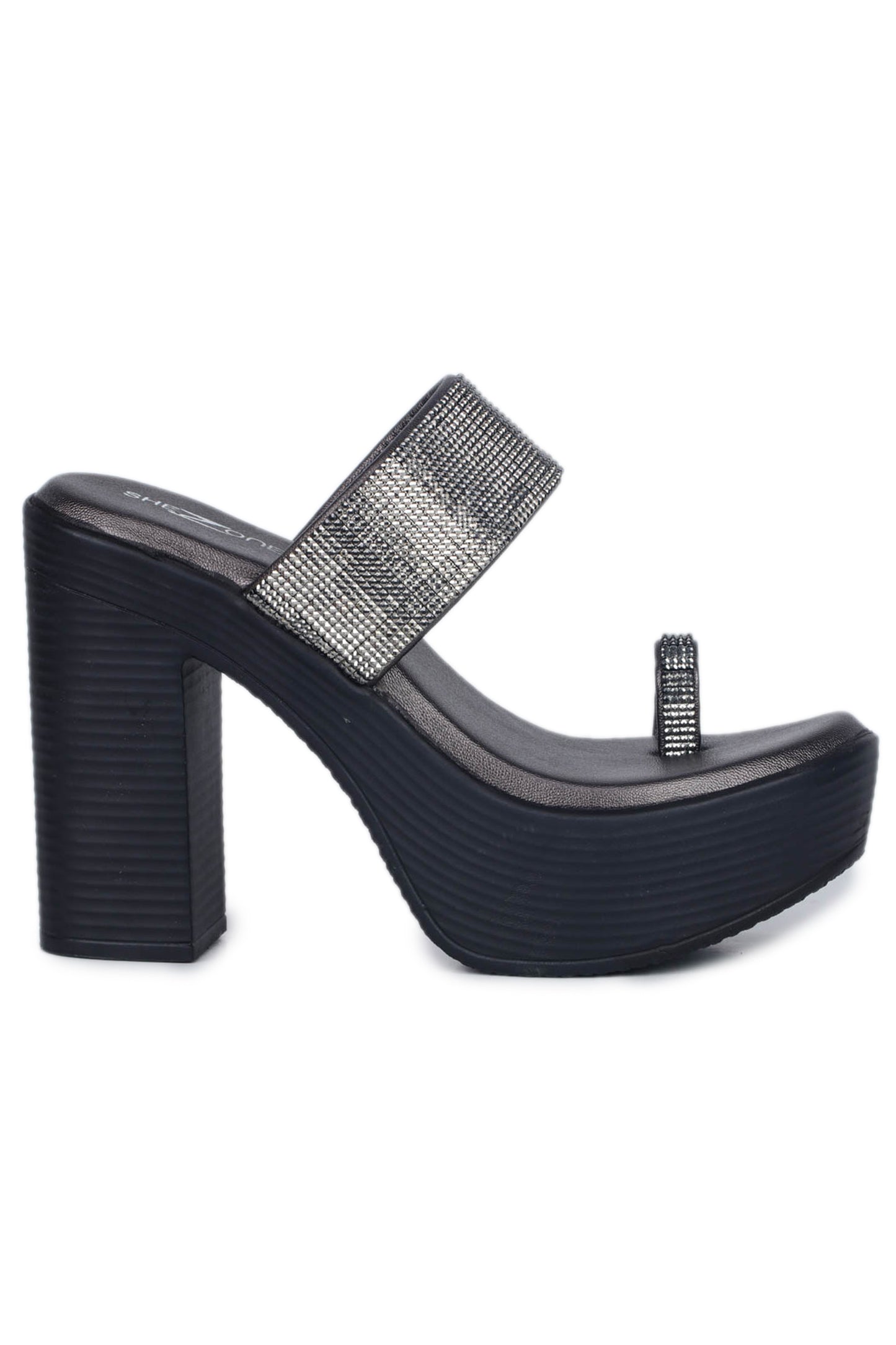 Casual Fashion Sandals 4 Inches Block Open Back Round Toe Heels