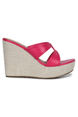 Casual Fashion Mules 5 Inches Wedge Open Back Round Toe Heels