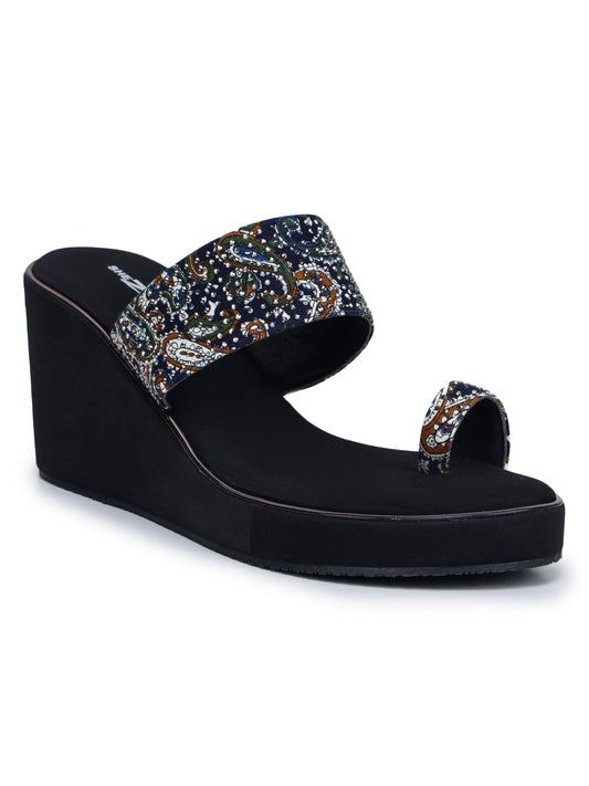 Fashion Open Back Sandal 3 inches Wedge Heels