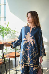 Midnight Blue Palm Print Co-Ord Set - Bold & Breezy Style