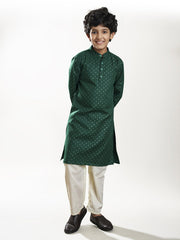 Boys Green kurta with a off white pajama