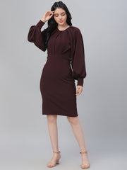 Burgundy Sheath Dress