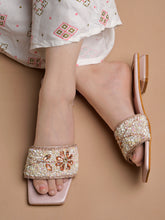Shoetopia - Embellished Rose-Gold Flats For Women & Girls