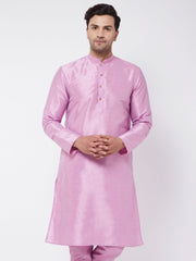 Vastramay - Men's Onion Pink Silk Blend Kurta