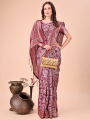 Elegant Cotton Silk Saree with Floral Design & Rich Pallu - Festive & Wedding Wear