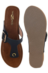 صندل كاجوال أنيق بكعب إسفيني بارتفاع 2 بوصة، مفتوح من الخلف، مقدمة دائرية