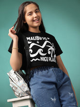 بلوزة قصيرة قطنية للبنات