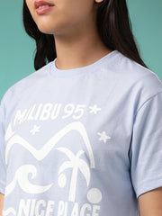 بلوزة قصيرة قطنية للبنات