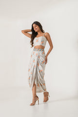 Pista Green Bralette & Lungi Set