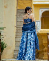 Noori Blue Kali Lehenga