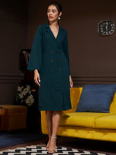Women Green Bell Sleeves Formal Dress