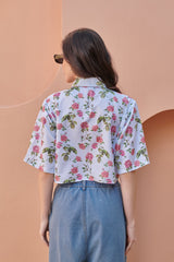 Iceberg Blue Striped Cropped Shirt