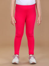 Girls Fuchsia Solid Legging