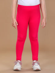 Girls Fuchsia Solid Legging