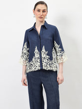Embellished Embroidered Linen Top