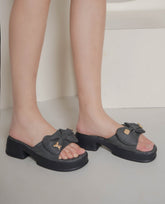 Casual Fashion Open Back Mules 1.5 inches Block Heels