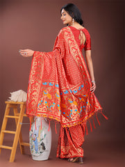 Banarasi Silk Saree with Zari and Colorful Pallu - Perfect for Bridal, Wedding & Festive Glamour