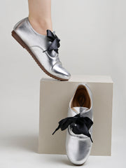Smart Casual Silver Sneakers For Women & Girls