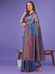 أستيتا - ساري حرير الليتشي المتألق - لمسة ملكية في كل خيط