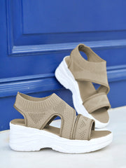 Shoetopia Smart Casual Beige Sandals For Women & Girls