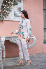 Printed Poly Linen Top and Pant cord set