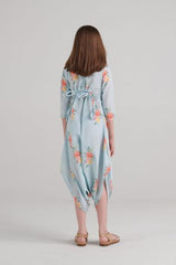 Baby Blue Dhoti Jumpsuit Kids