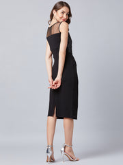 Black Embellished Sheath Dress