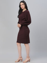 Burgundy Sheath Dress