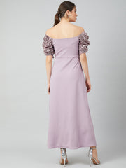 Women Lavender Embellished Maxi Dress