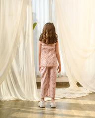 Rosey Pink Quilted Pant Suit Kids