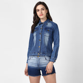 Women's Hand Painted Denim Jacket-Future