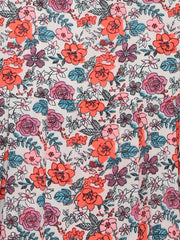 Girls Black Floral Dress with Net Inset and Hi Lo Hemline